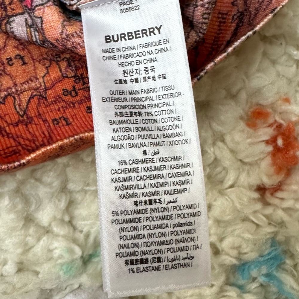 2023 Burberry Primrose Cotton Cashmere Map Print Sweater Cropped NWT - Picture 5 of 10
